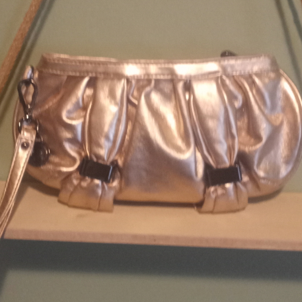 Wristlet, NWOT, Botkier for Target, metallic gold